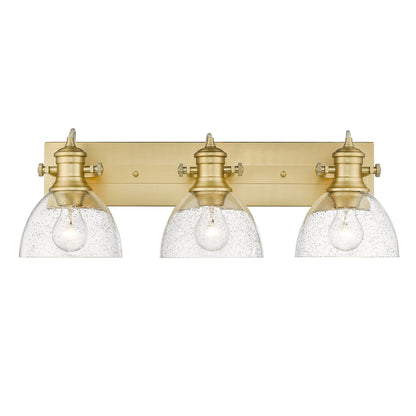 Yep by Golden Lighting Hines 3-light Vanity in Brushed Champagne Brass - - Golden Lighting