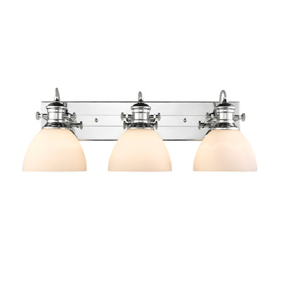 Yep by Golden Lighting Hines 3-light Vanity in Chrome and Opal Glass - - Golden Lighting