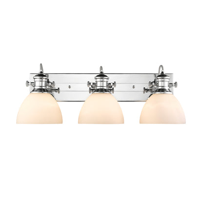 Yep by Golden Lighting Hines 3-light Vanity in Chrome and Opal Glass - - Golden Lighting
