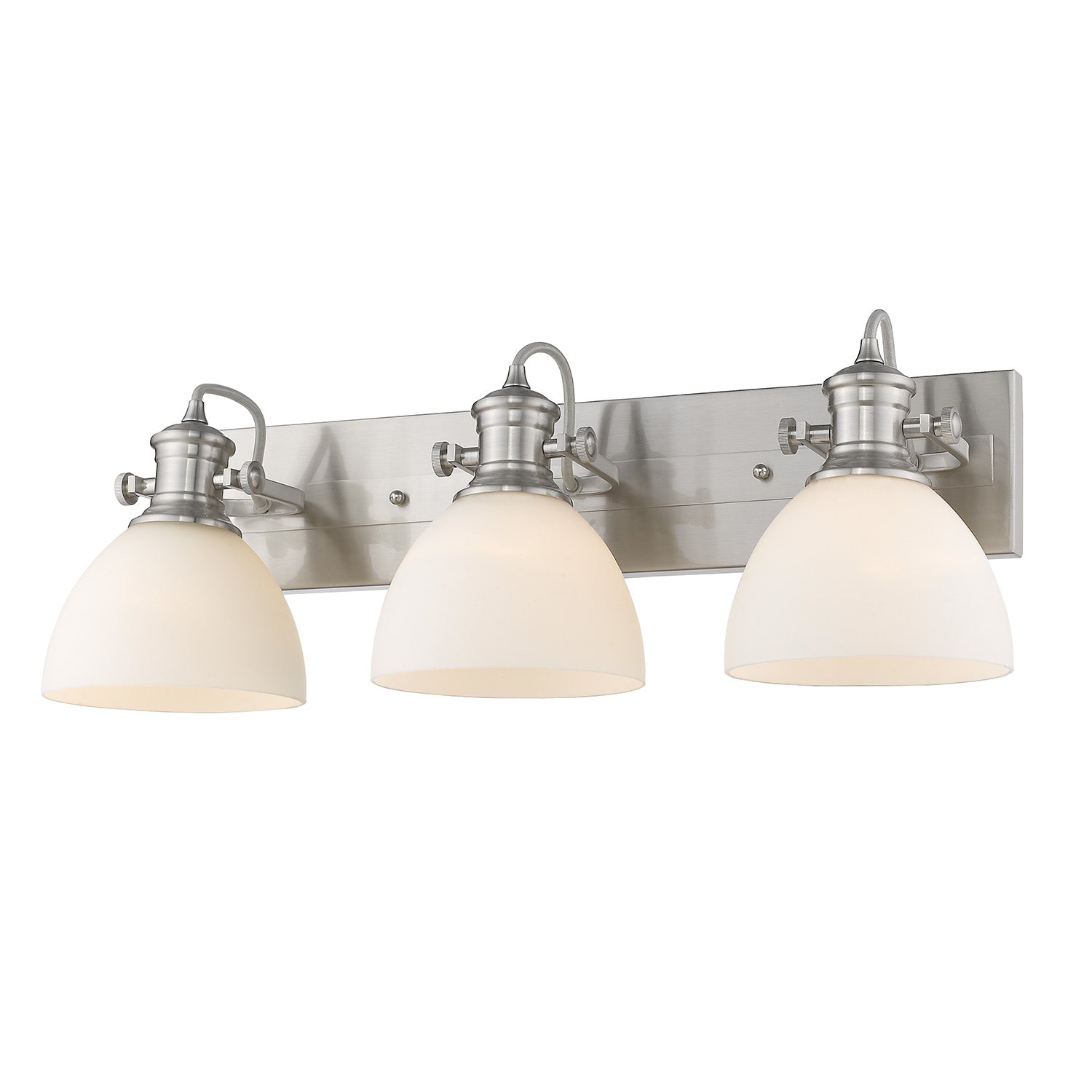 Yep by Golden Lighting Hines 3-light Vanity in Pewter and Opal Glass - - Golden Lighting