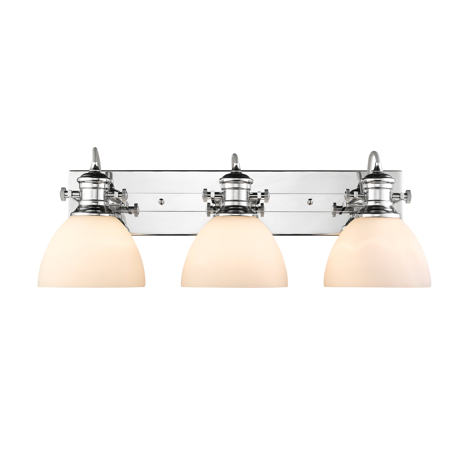 Hines 3-Light Bath Vanity in Chrome with Seeded Glass - - Golden Lighting