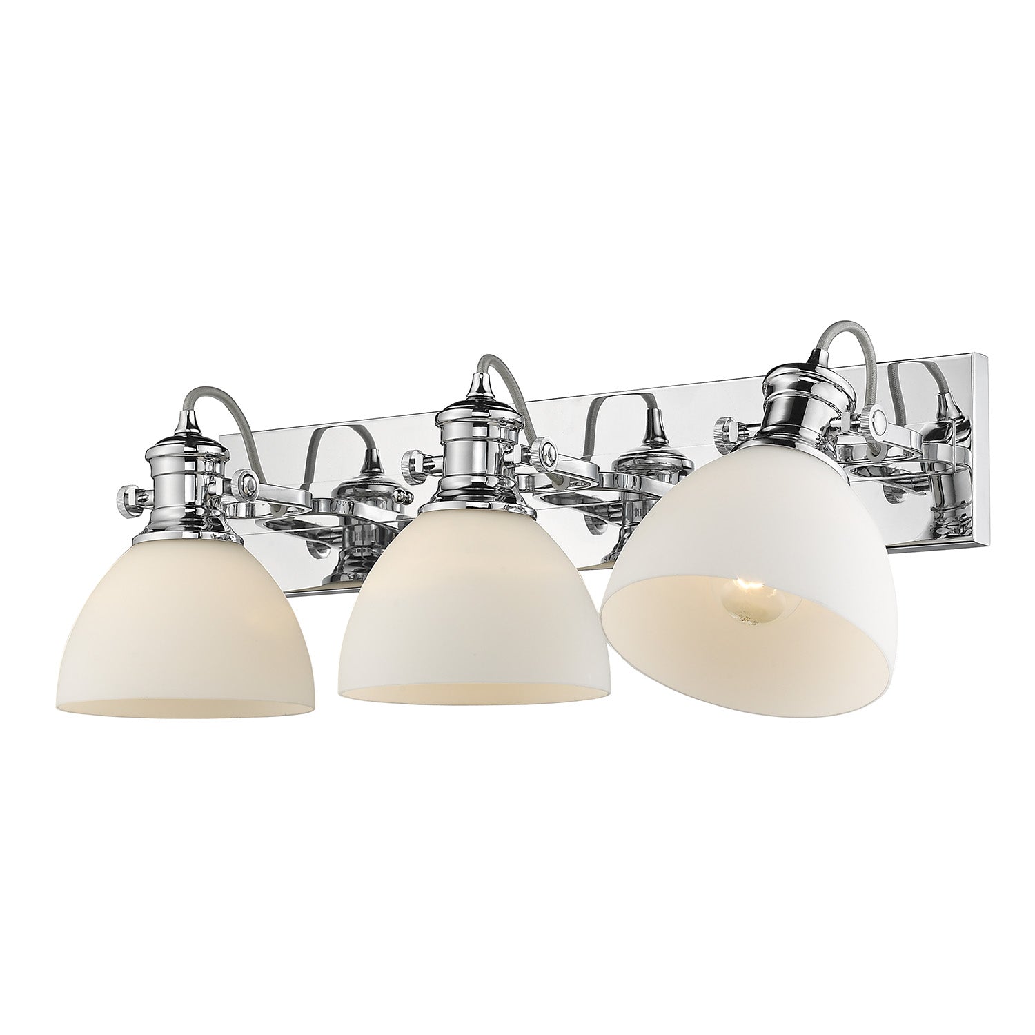 Yep by Golden Lighting Hines 3-light Vanity in Chrome and Opal Glass