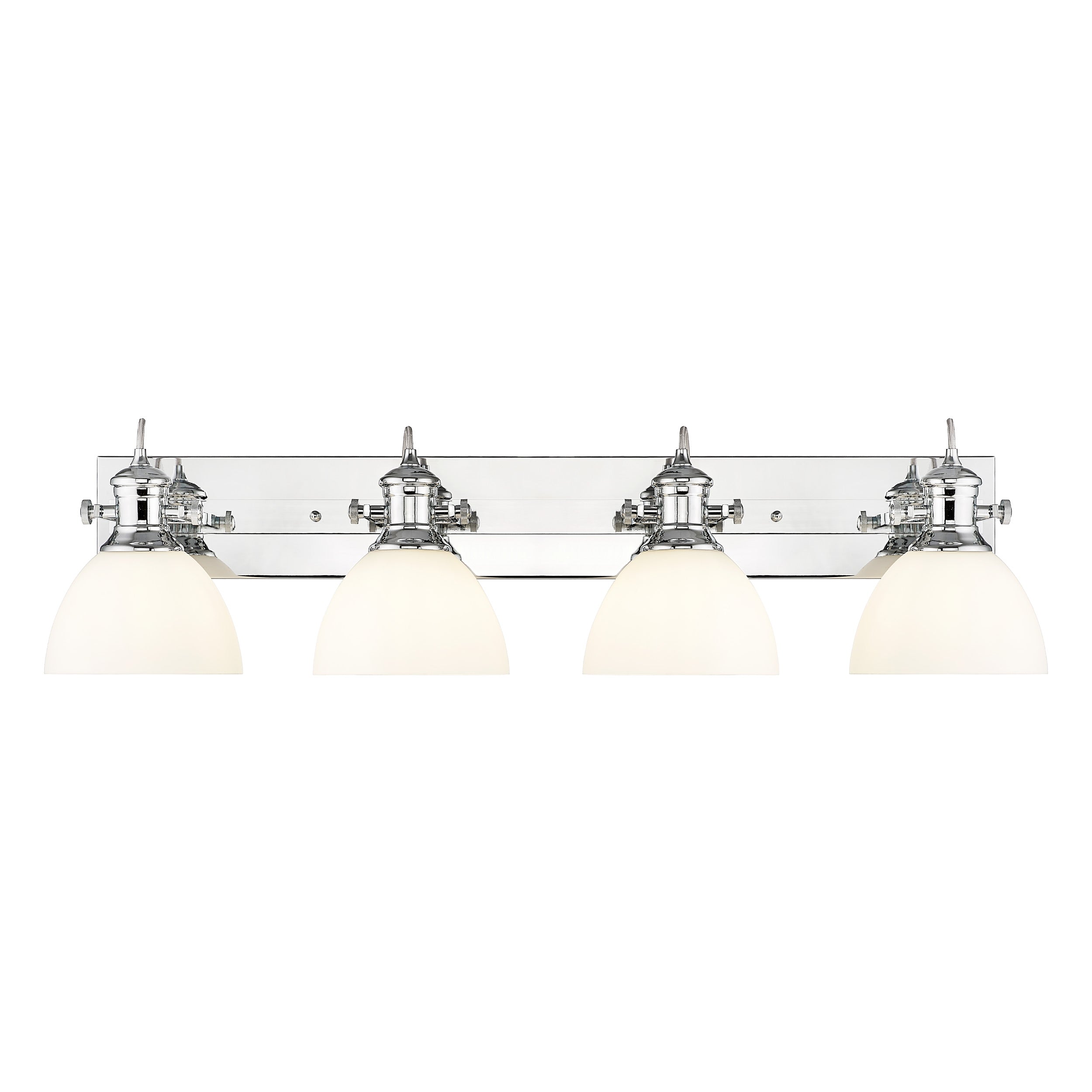 Hines 4-Light Vanity Light in Chrome with Opal Glass - Default Title - Golden Lighting