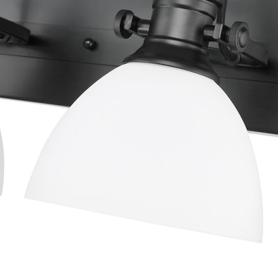Yep by Golden Lighting Hines 4-light Vanity in Matte Black and Opal Glass - - Golden Lighting