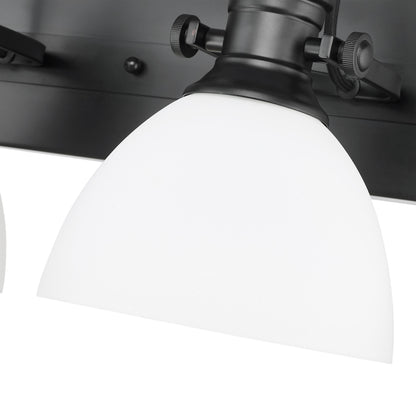 Yep by Golden Lighting Hines 4-light Vanity in Matte Black and Opal Glass - - Golden Lighting