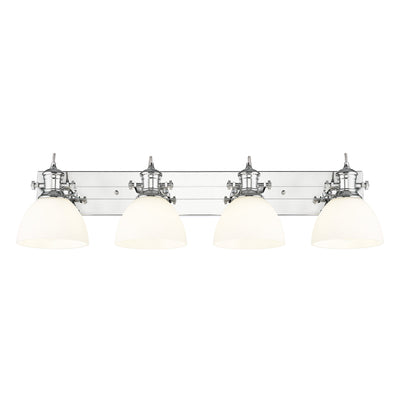 Yep by Golden Lighting Hines 4-light Vanity in Chrome and Opal Glass - - Golden Lighting