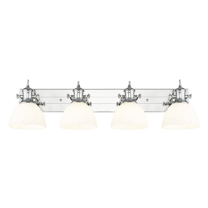 Yep by Golden Lighting Hines 4-light Vanity in Chrome and Opal Glass - - Golden Lighting