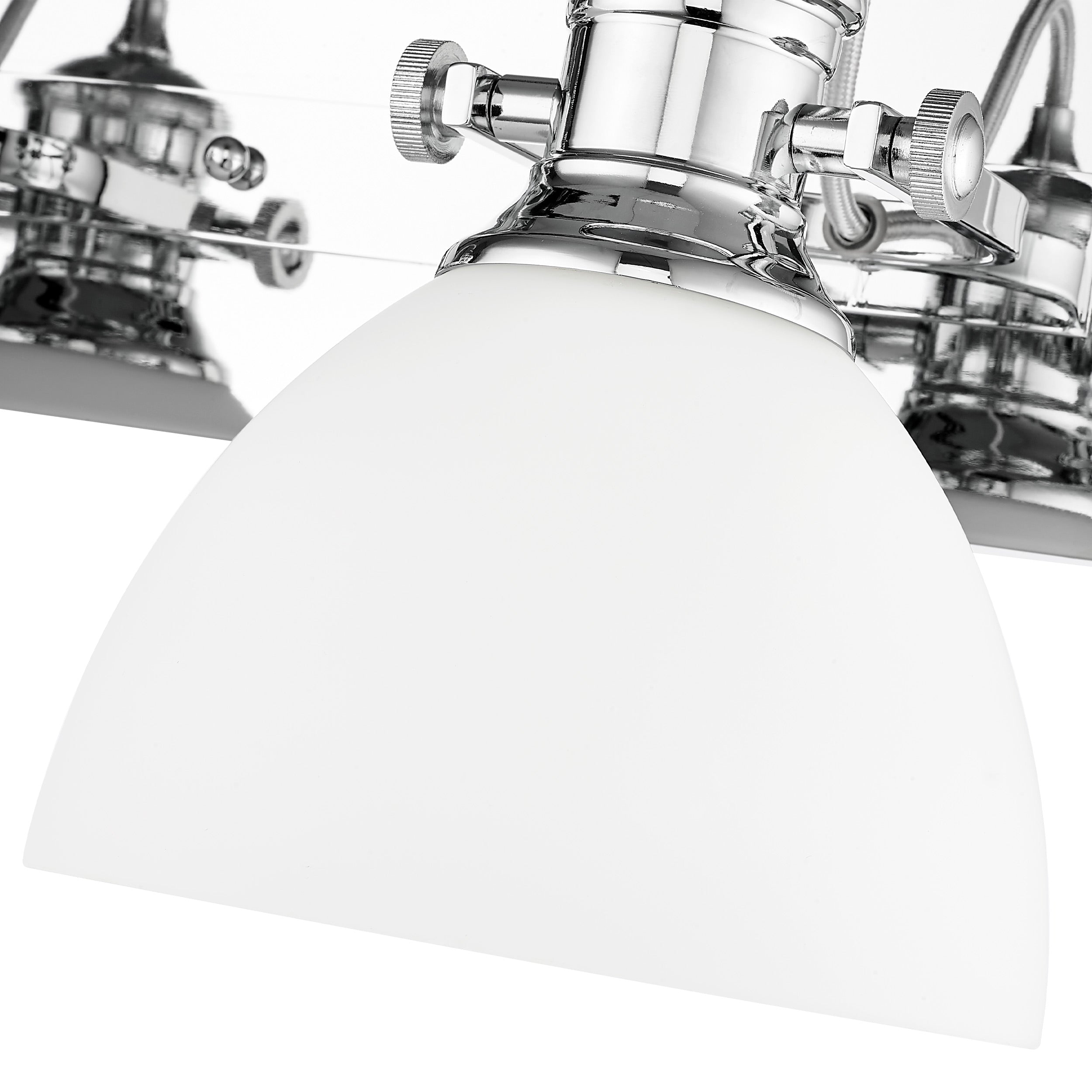 Yep by Golden Lighting Hines 4-light Vanity in Chrome and Opal Glass - - Golden Lighting