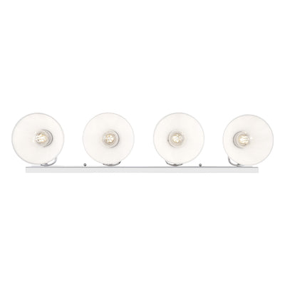Yep by Golden Lighting Hines 4-light Vanity in Chrome and Opal Glass - - Golden Lighting