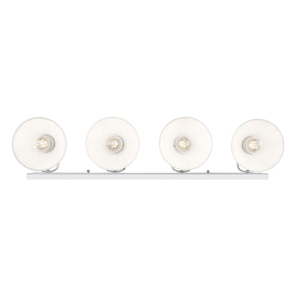 Yep by Golden Lighting Hines 4-light Vanity in Chrome and Opal Glass - - Golden Lighting