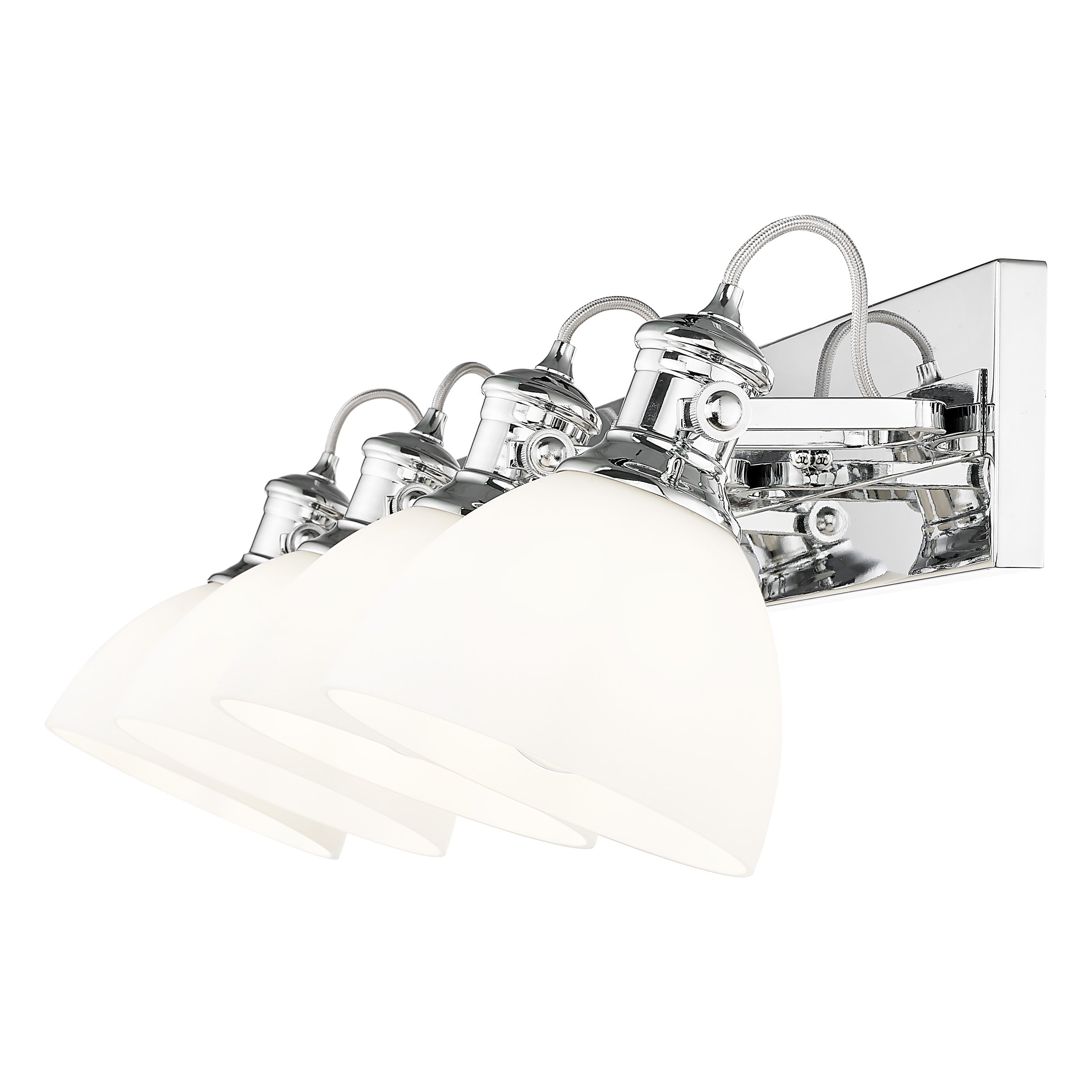 Yep by Golden Lighting Hines 4-light Vanity in Chrome and Opal Glass - - Golden Lighting