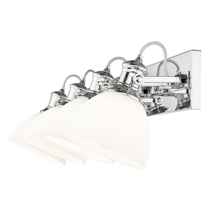 Yep by Golden Lighting Hines 4-light Vanity in Chrome and Opal Glass - - Golden Lighting