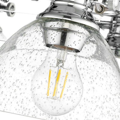 Yep by Golden Lighting Hines 4-light Vanity in Chrome and Seeded Glass - - Golden Lighting
