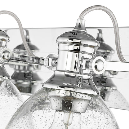Yep by Golden Lighting Hines 4-light Vanity in Chrome and Seeded Glass - - Golden Lighting