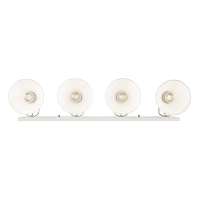 Yep by Golden Lighting Hines 4-light Vanity in Pewter and Opal Glass - - Golden Lighting