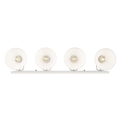 Yep by Golden Lighting Hines 4-light Vanity in Pewter and Opal Glass - - Golden Lighting