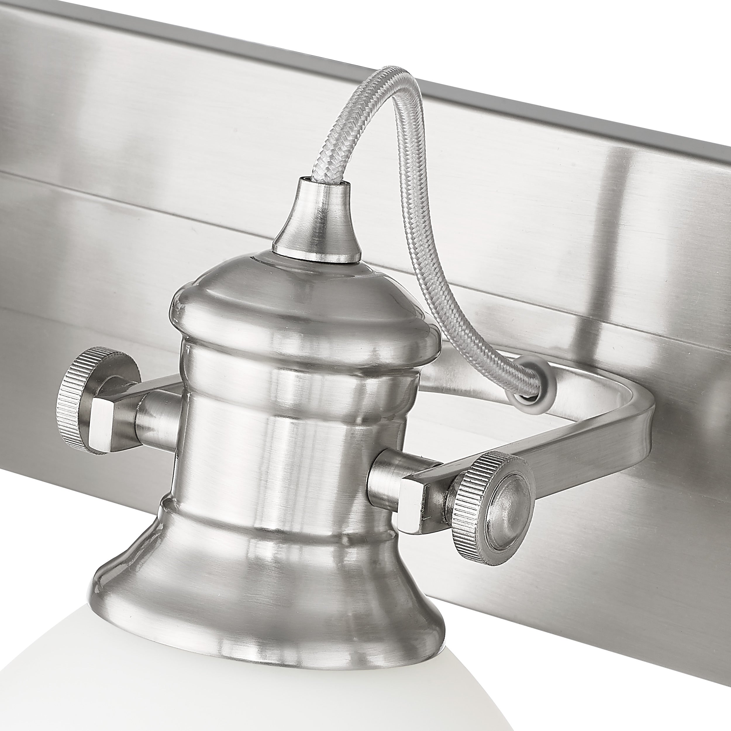Yep by Golden Lighting Hines 4-light Vanity in Pewter and Opal Glass - - Golden Lighting