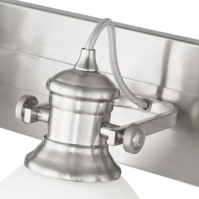 Yep by Golden Lighting Hines 4-light Vanity in Pewter and Opal Glass - - Golden Lighting