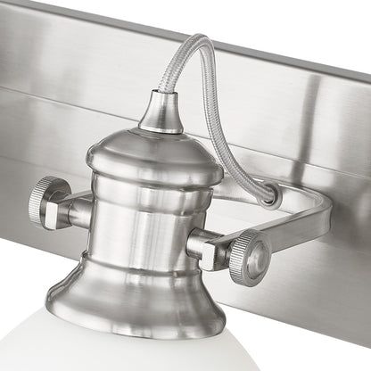 Yep by Golden Lighting Hines 4-light Vanity in Pewter and Opal Glass - - Golden Lighting