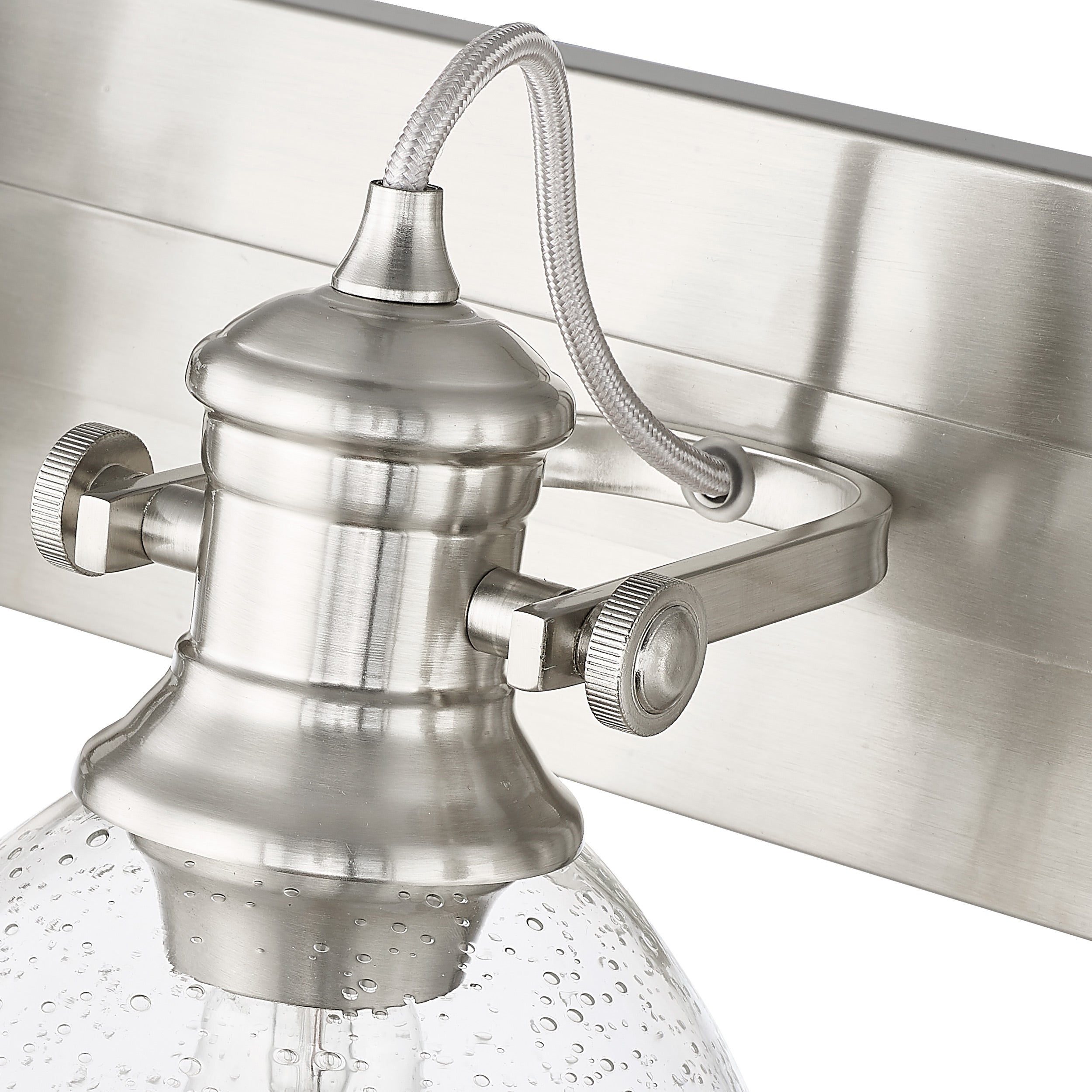 Yep by Golden Lighting Hines 4-light Vanity in Pewter and Seeded Glass - - Golden Lighting