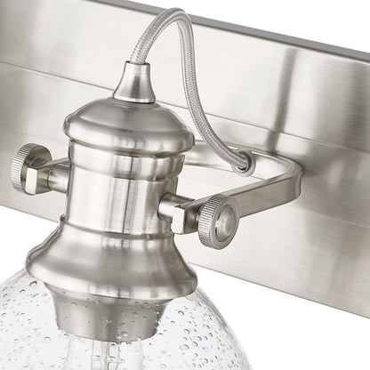 Yep by Golden Lighting Hines 4-light Vanity in Pewter and Seeded Glass - - Golden Lighting