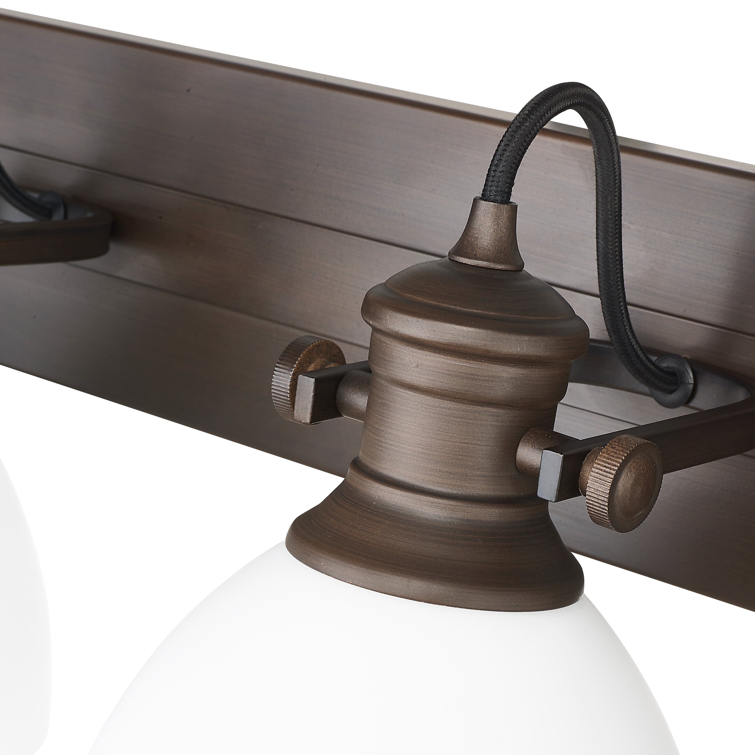 Yep by Golden Lighting Hines 4-light Vanity in Rubbed Bronze and Opal Glass - - Golden Lighting