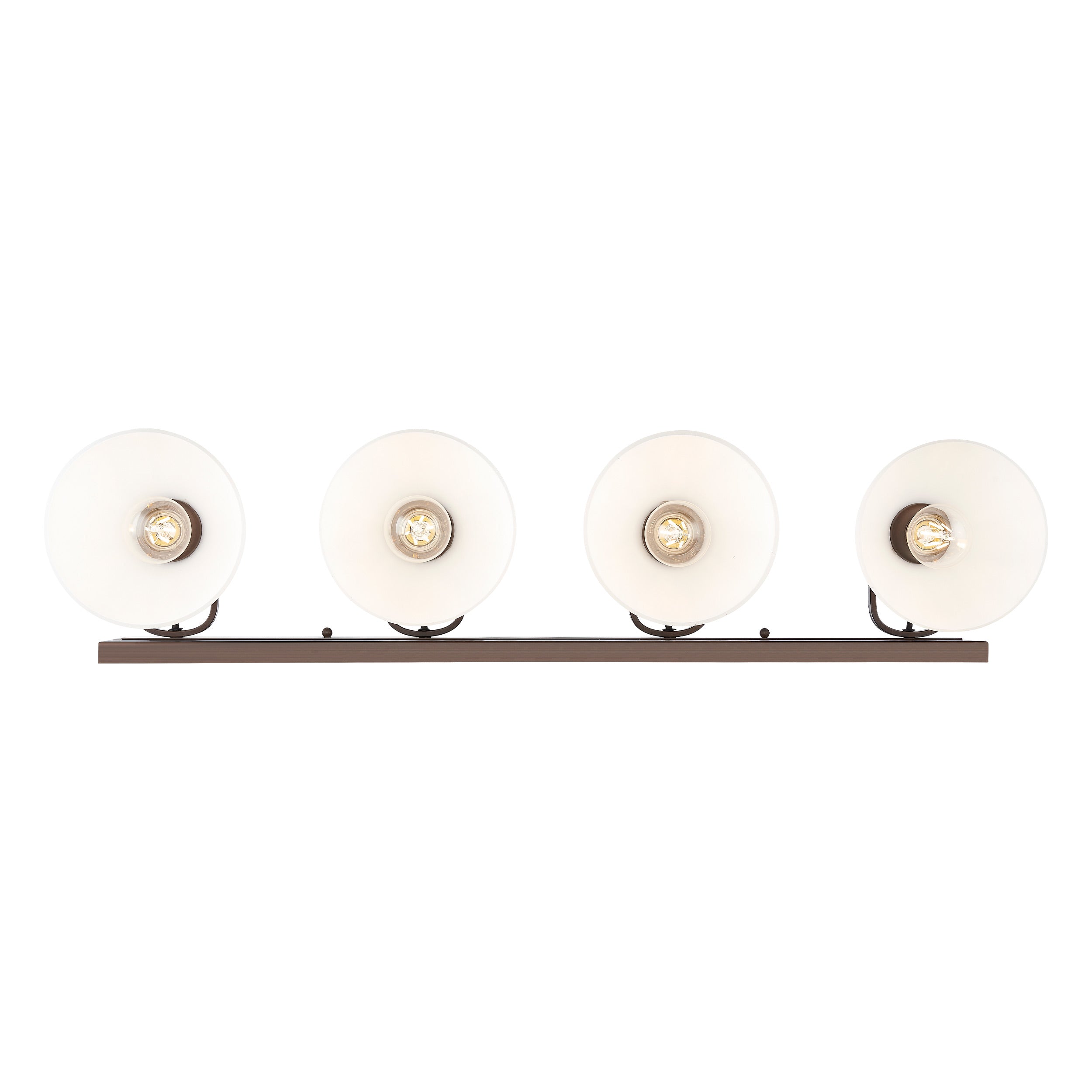 Yep by Golden Lighting Hines 4-light Vanity in Rubbed Bronze and Opal Glass - - Golden Lighting