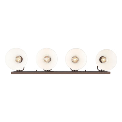 Yep by Golden Lighting Hines 4-light Vanity in Rubbed Bronze and Opal Glass - - Golden Lighting
