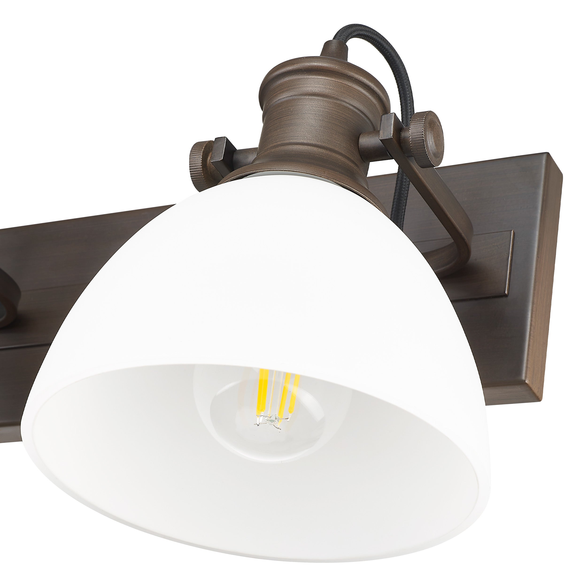Yep by Golden Lighting Hines 4-light Vanity in Rubbed Bronze and Opal Glass - - Golden Lighting
