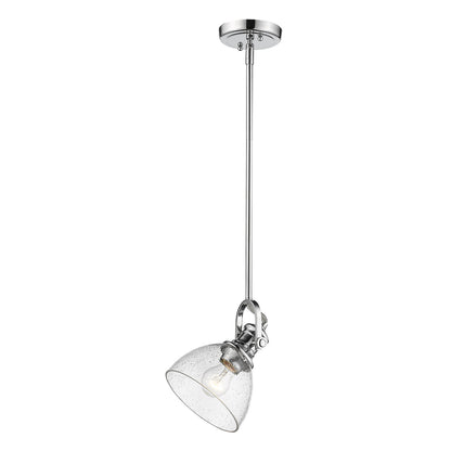 Yep by Golden Lighting Hines 1-light 7in Pendant in Chrome and Seeded Glass - - Golden Lighting