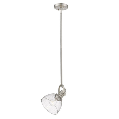 Yep by Golden Lighting Hines 1-light 7in Pendant in Pewter and Seeded Glass - - Golden Lighting