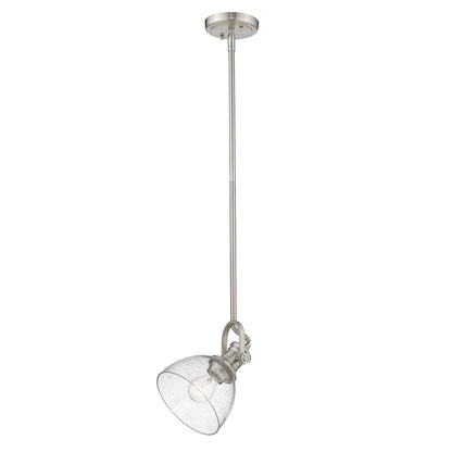 Yep by Golden Lighting Hines 1-light 7in Pendant in Pewter and Seeded Glass - - Golden Lighting