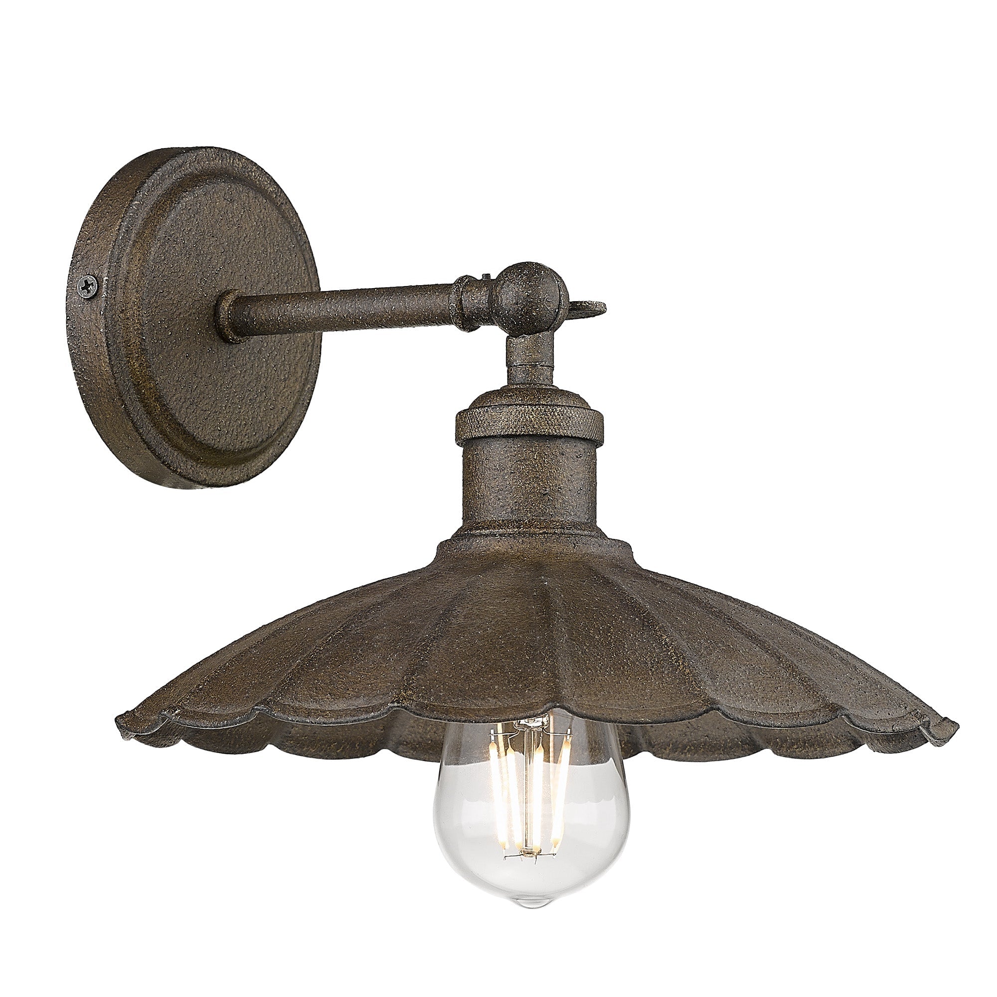 Clemence 1-light Wall Sconce in Dark Rust -- Wry Lighting