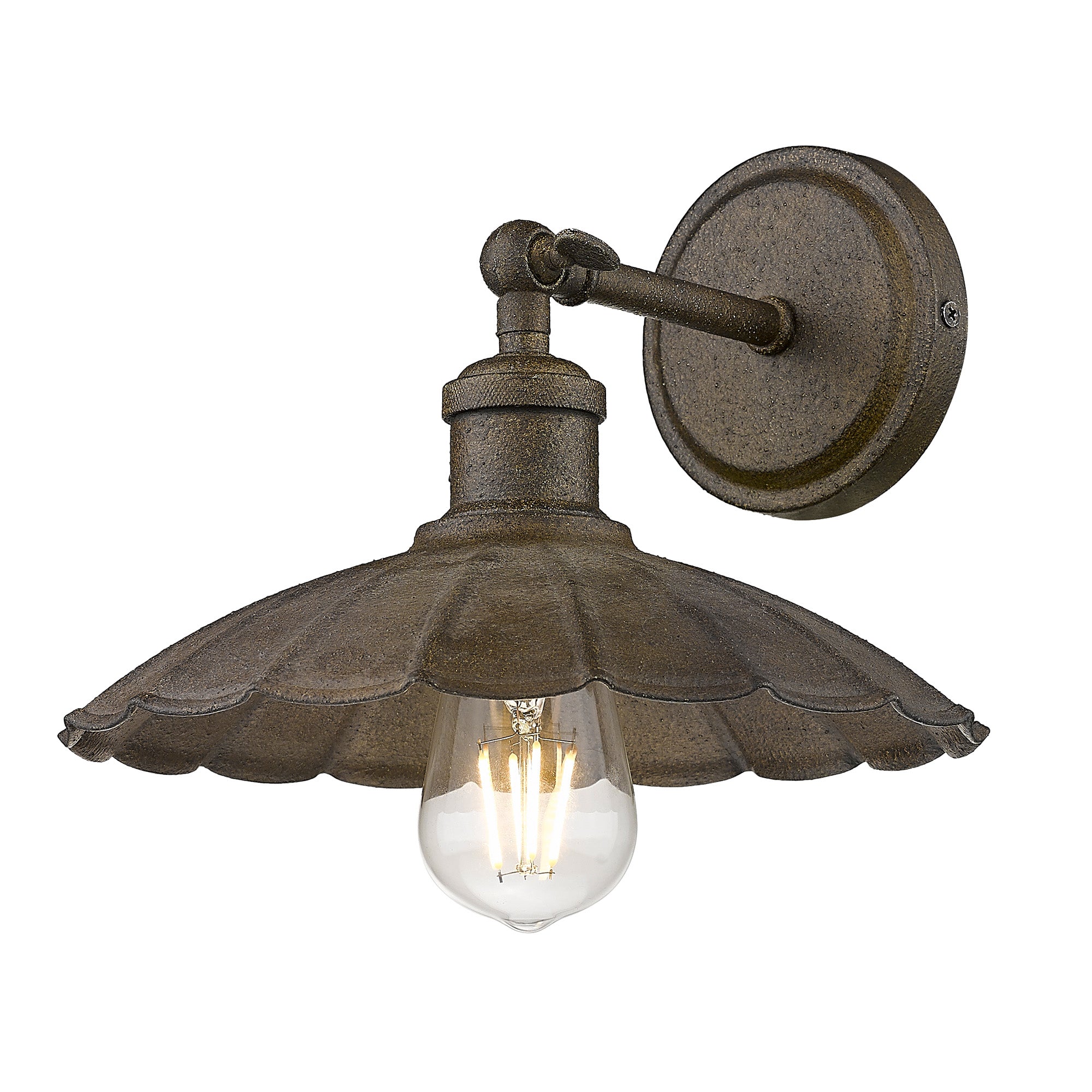 Clemence 1 Light Wall Sconce in Dark Rust - - Golden Lighting