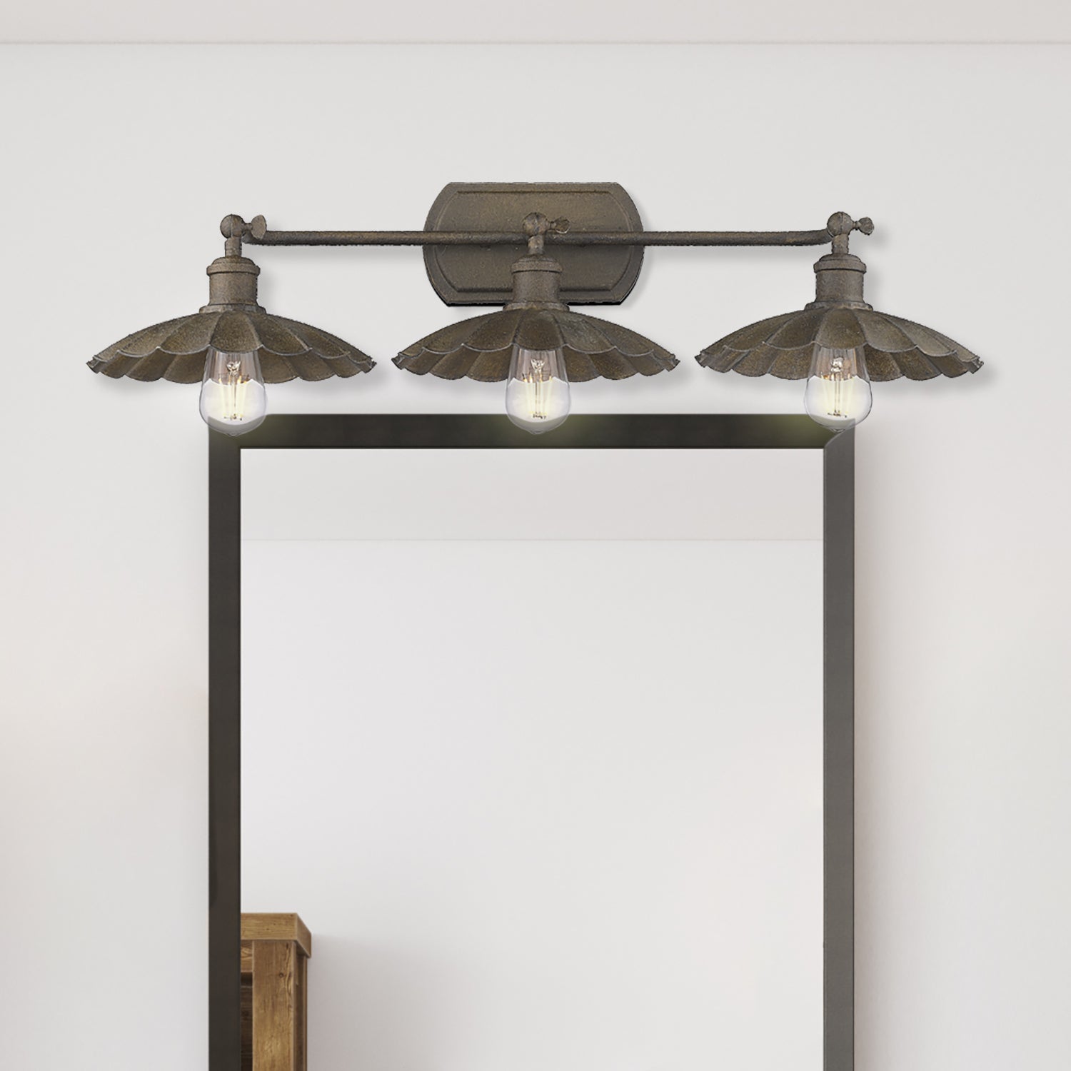 Clemence 3-light Vanity in Dark Rust