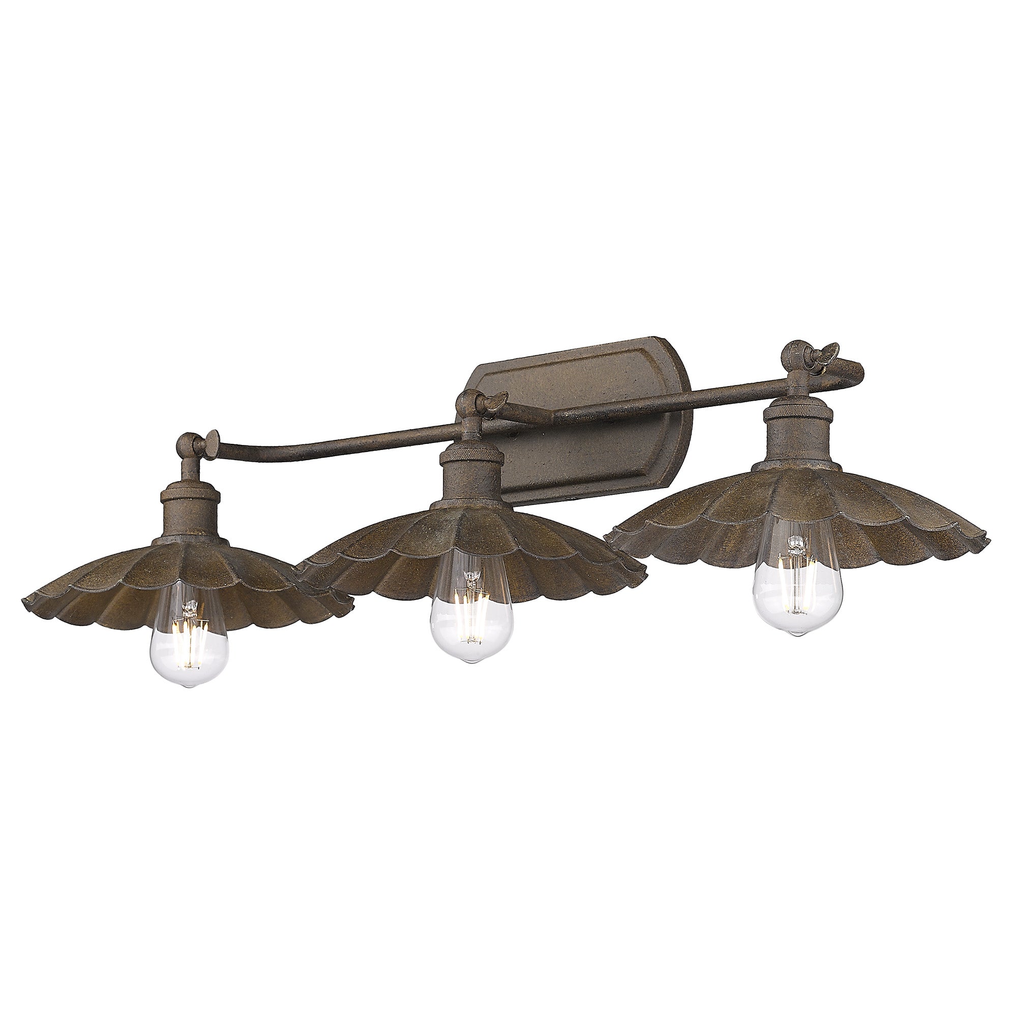 Clemence 3 Light Bath Vanity in Dark Rust - - Golden Lighting