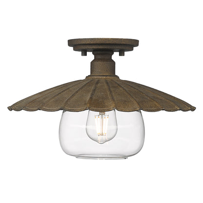 Clemence 1-light Flush Mount in Dark Rust