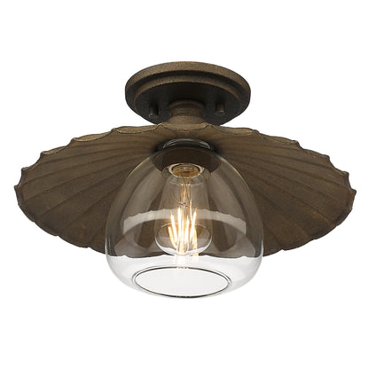 Clemence 1-light Flush Mount in Dark Rust