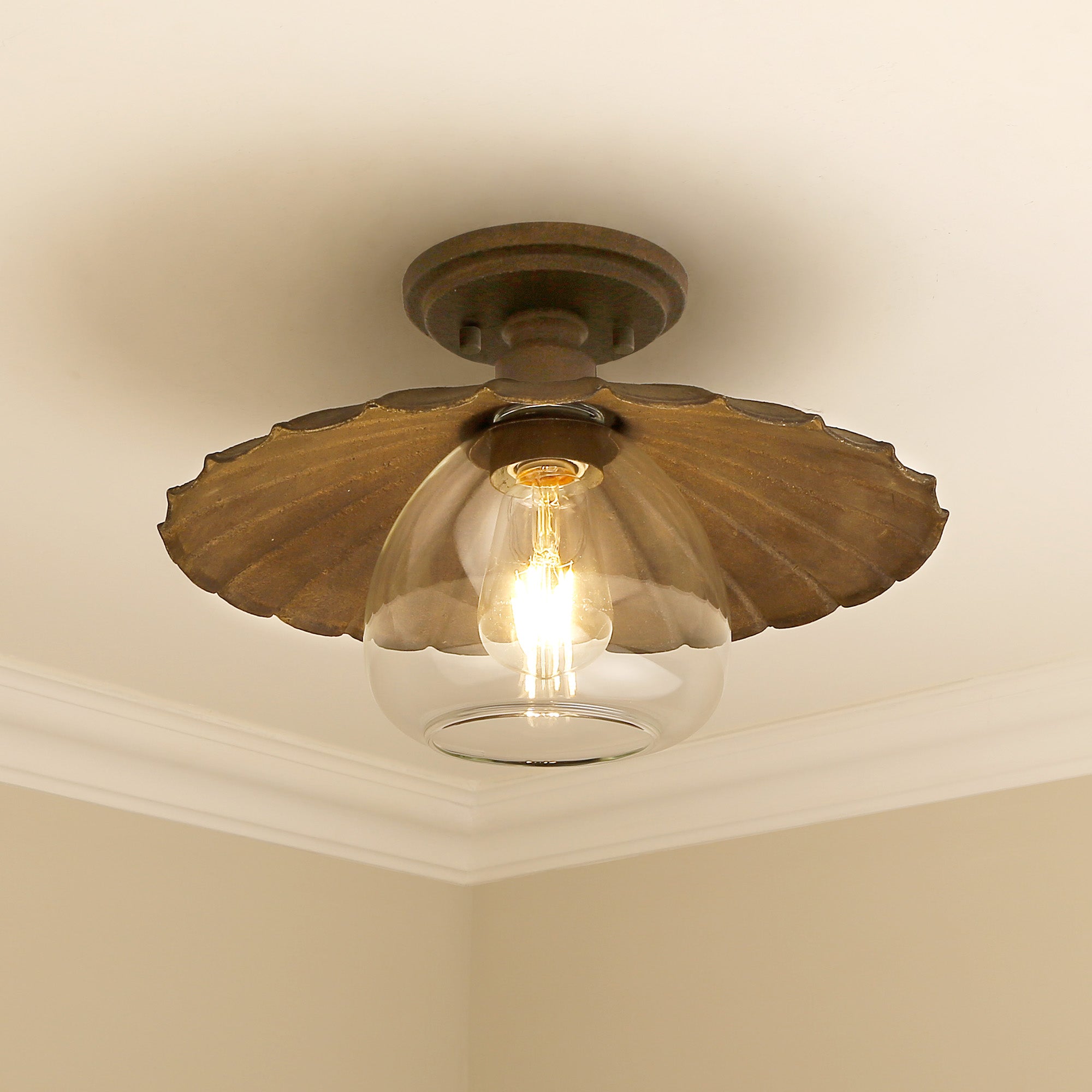 Clemence 1-light Flush Mount in Dark Rust