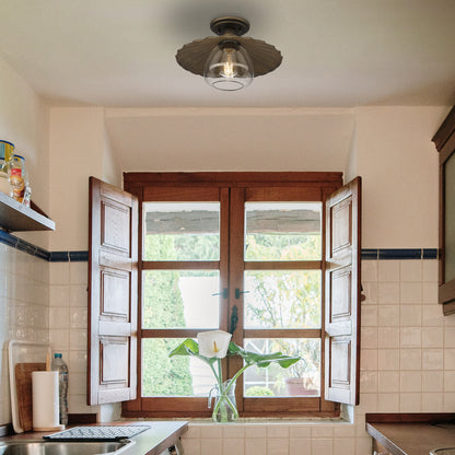 Clemence 1-light Flush Mount in Dark Rust