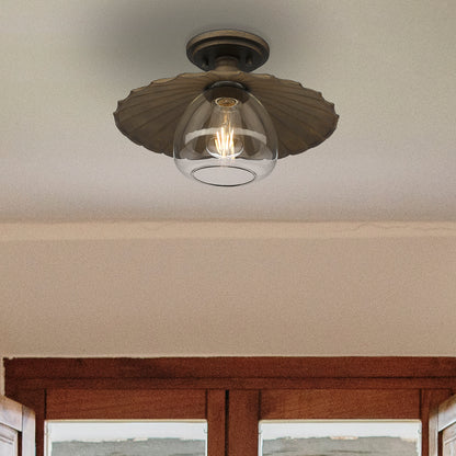 Clemence 1-light Flush Mount in Dark Rust