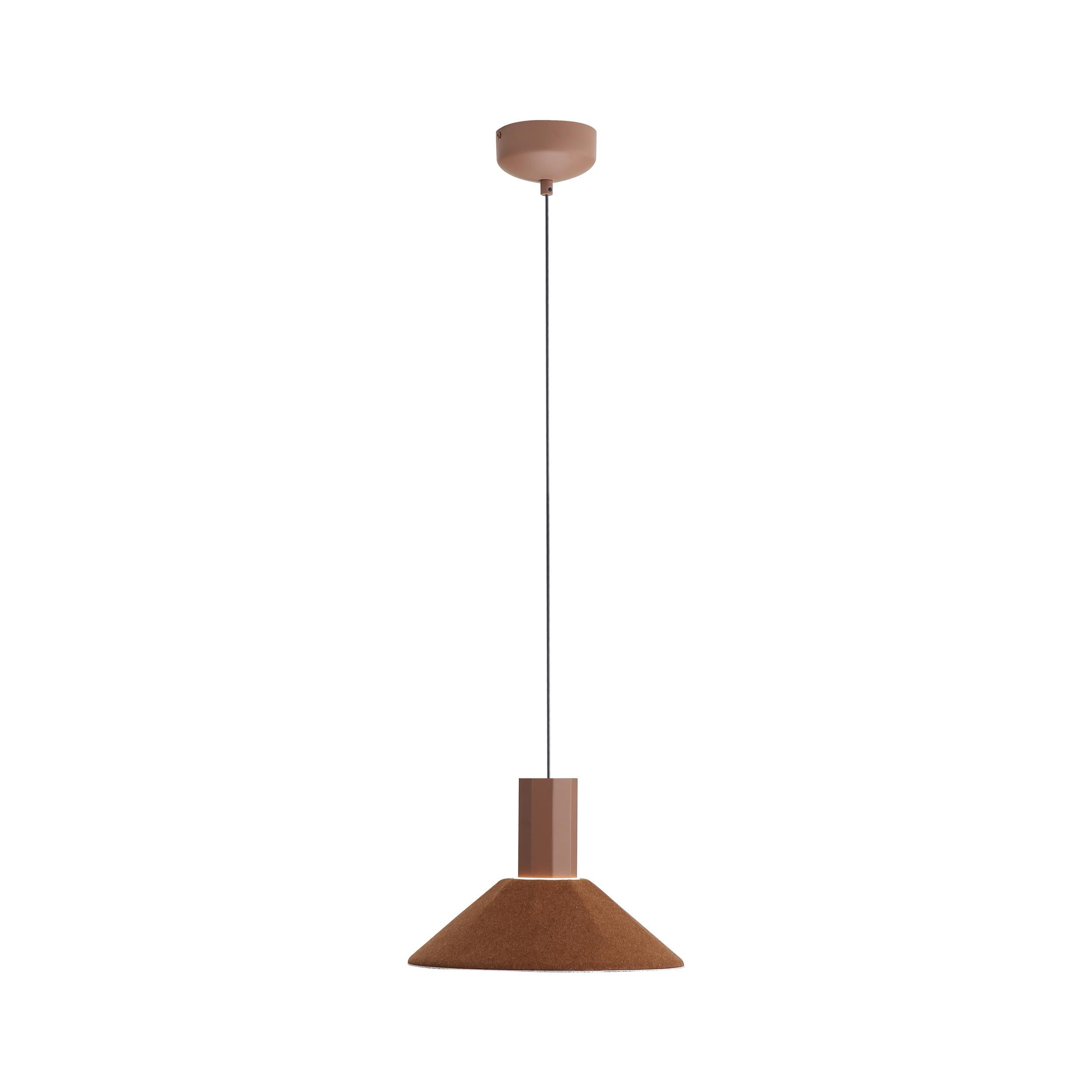 Golden Lighting Faroe 13in Integrated LED Pendant in Coffee/Black Felt - - Golden Lighting