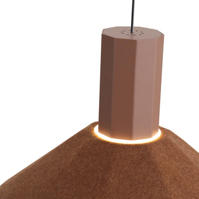 Golden Lighting Faroe 13in Integrated LED Pendant in Coffee/Black Felt - - Golden Lighting
