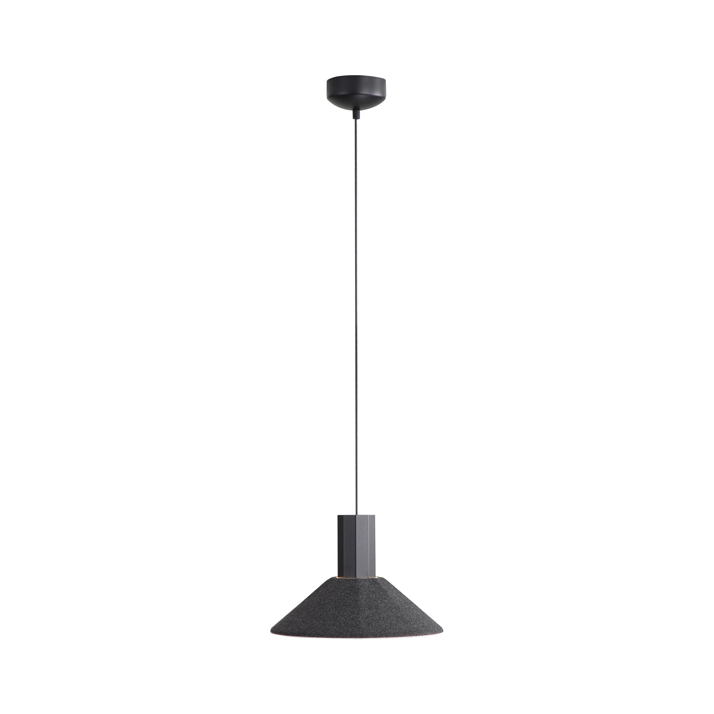 Golden Lighting Faroe 13in Integrated LED Pendant in Flecked Black/Grey Felt - - Golden Lighting