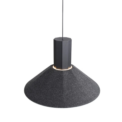 Golden Lighting Faroe 13in Integrated LED Pendant in Flecked Black/Grey Felt - - Golden Lighting