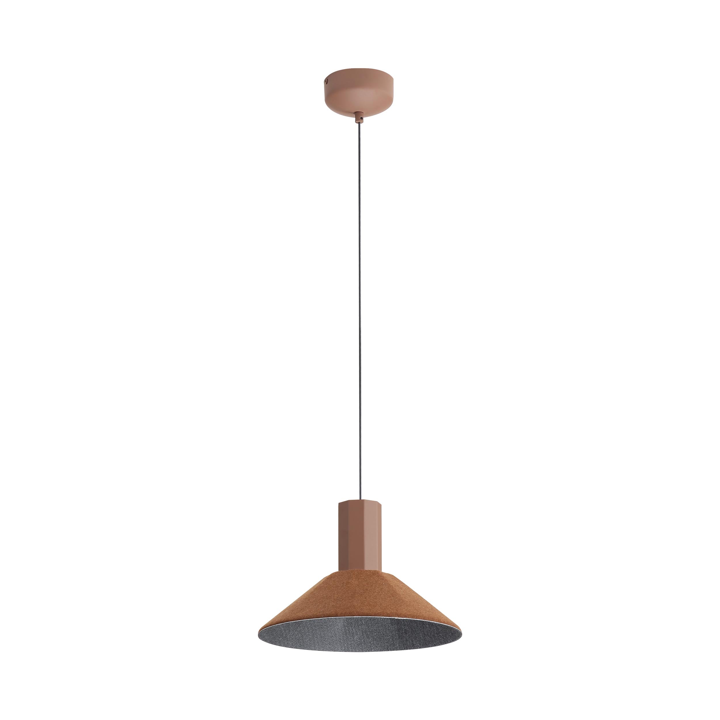 Golden Lighting Faroe 13in Integrated LED Pendant in Coffee/Black Felt