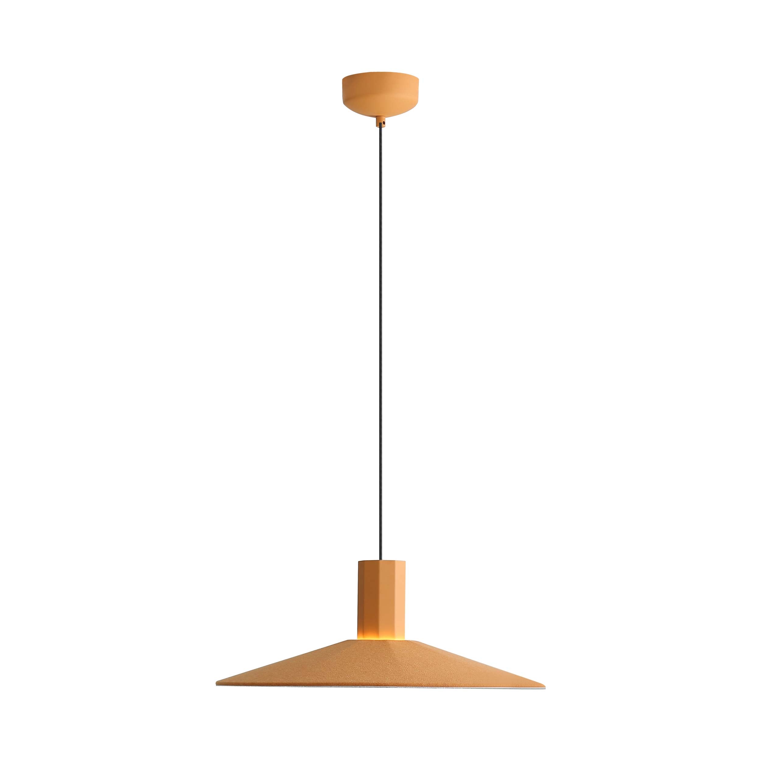Golden Lighting Faroe 20in Integrated LED Pendant in Earth Yellow/Grey Felt - - Golden Lighting