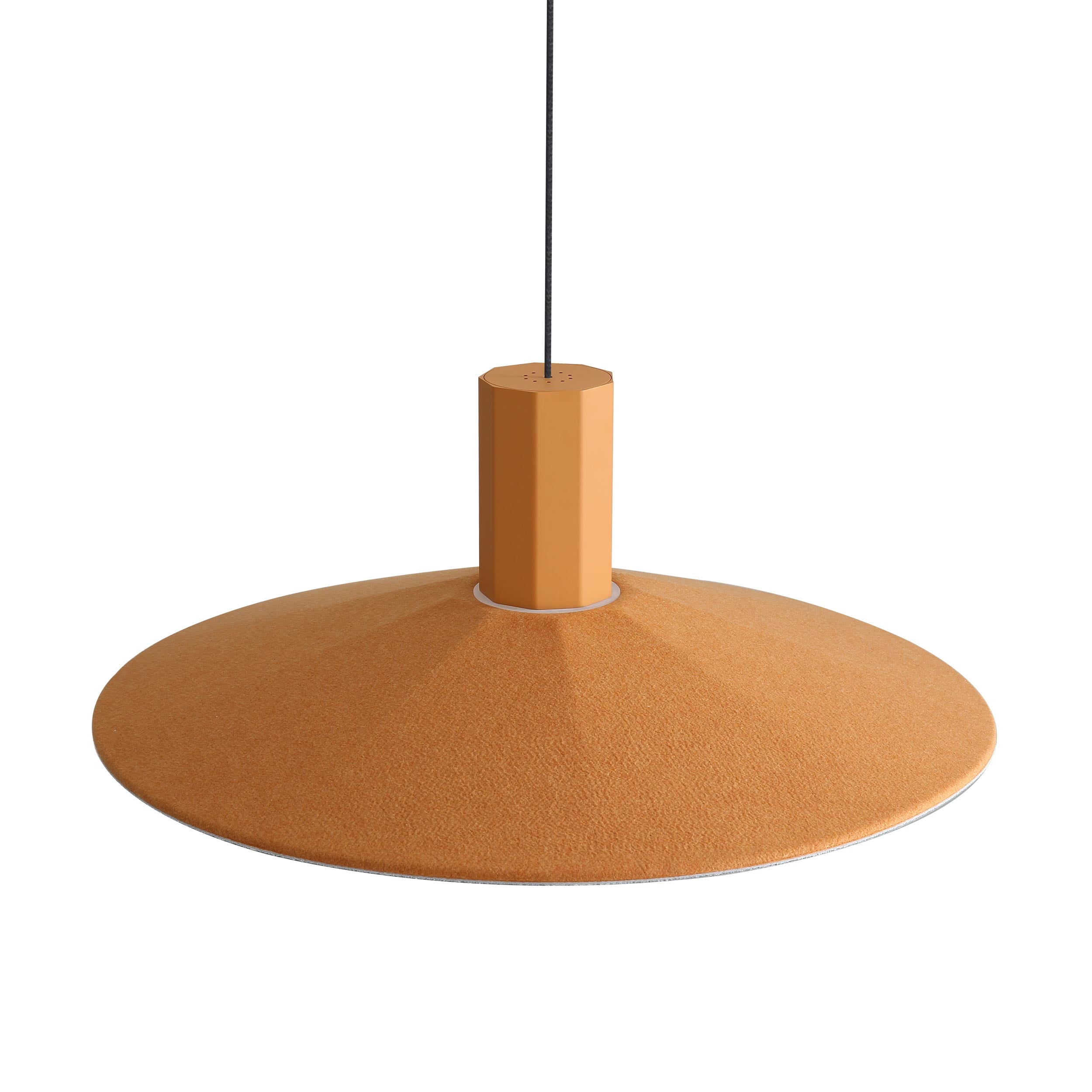 Golden Lighting Faroe 20in Integrated LED Pendant in Earth Yellow/Grey Felt - - Golden Lighting