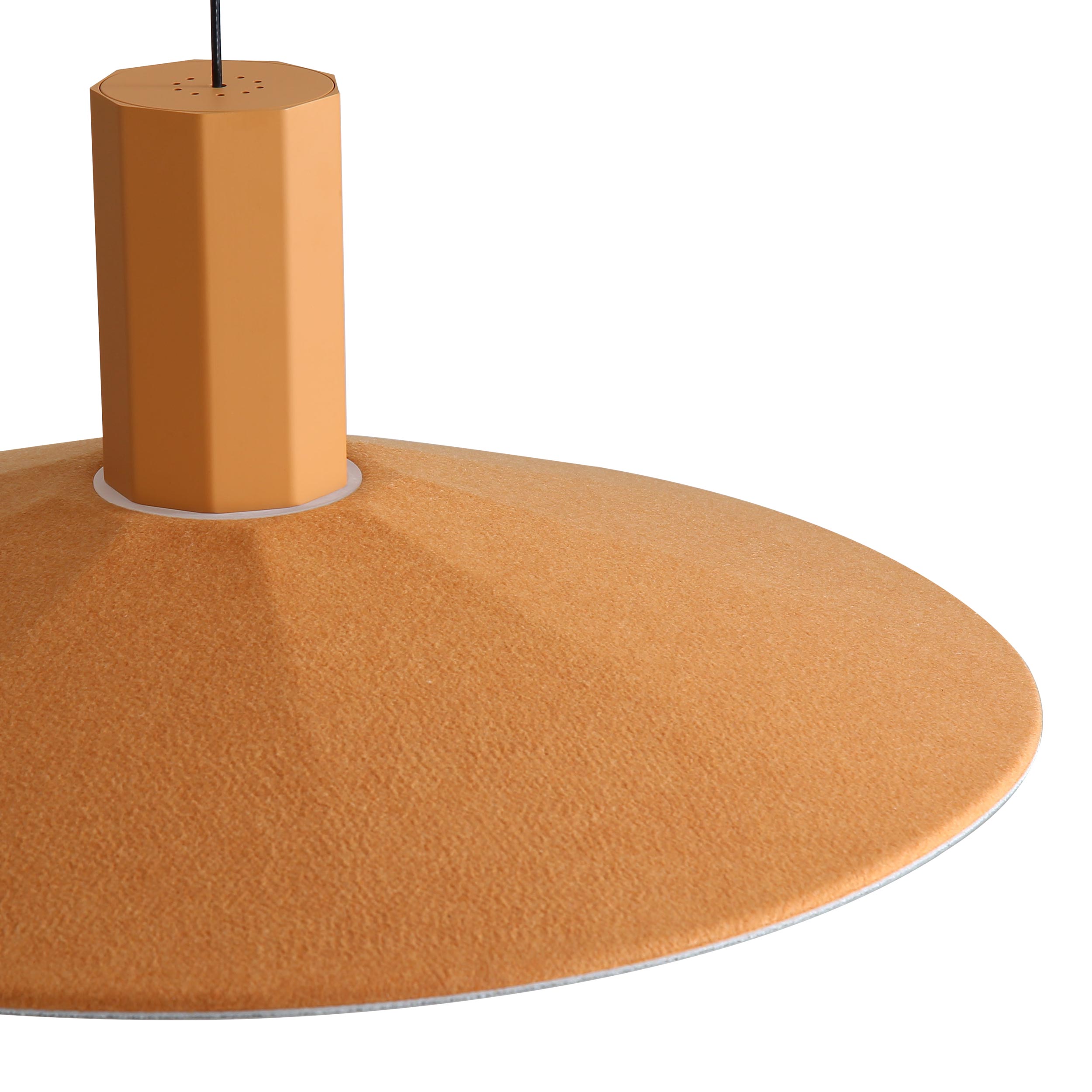 Golden Lighting Faroe 20in Integrated LED Pendant in Earth Yellow/Grey Felt - - Golden Lighting