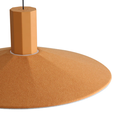 Golden Lighting Faroe 20in Integrated LED Pendant in Earth Yellow/Grey Felt - - Golden Lighting